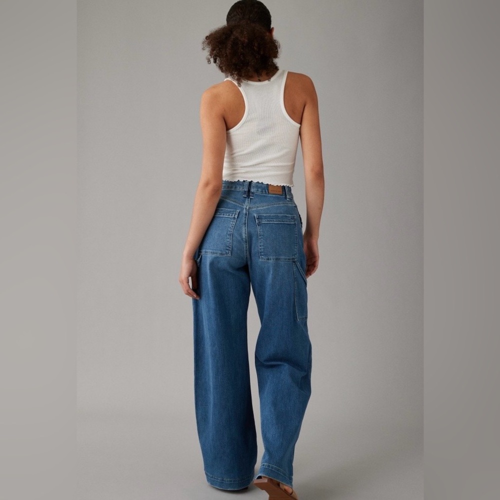 Dreamy Drape Stretch Curvy Super High-Waisted Baggy Wide Leg Jeans - Picture 12 of 15